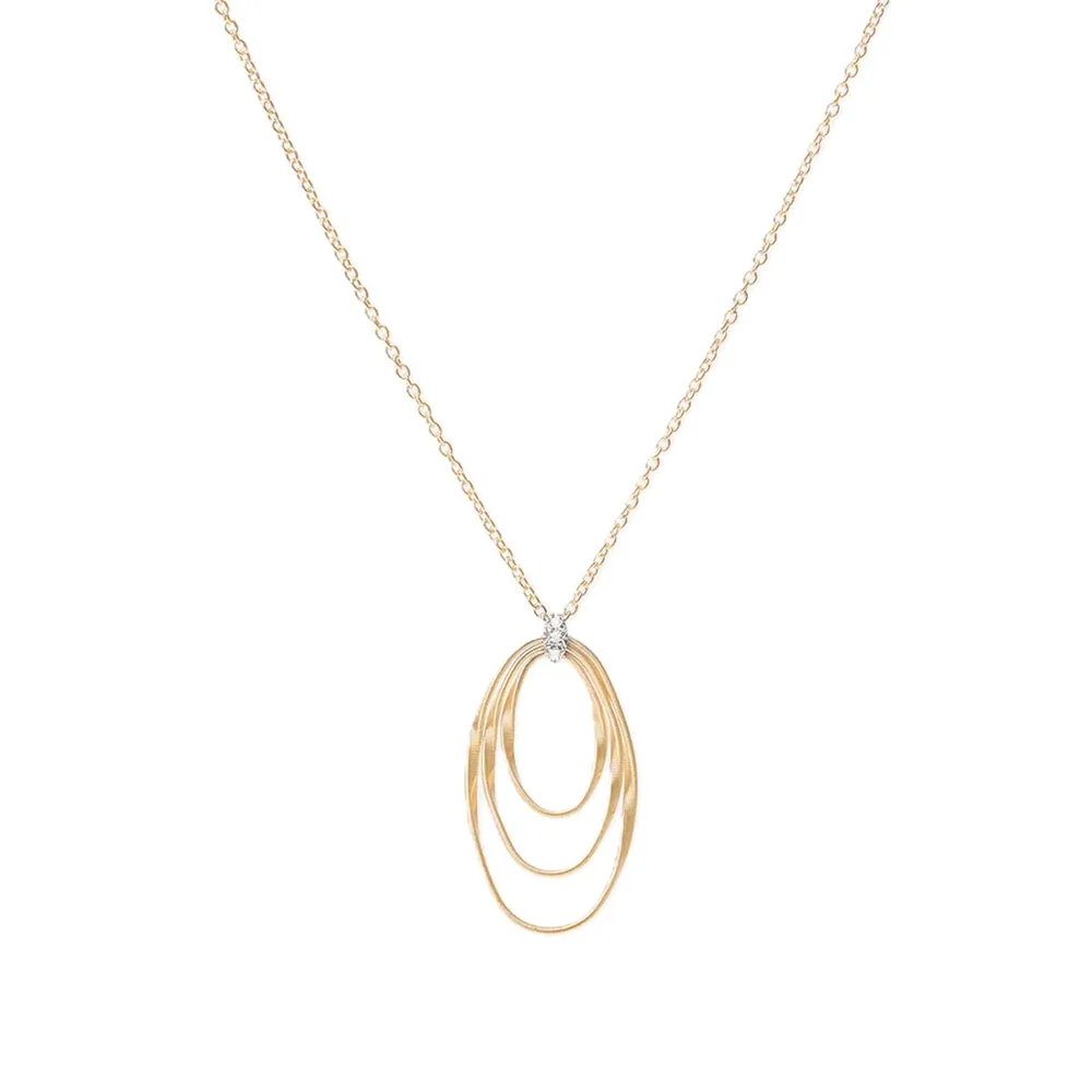 Marco Bicego 18ct Yellow Gold Marrakech Onde Collection Diamond Concentric Pendant