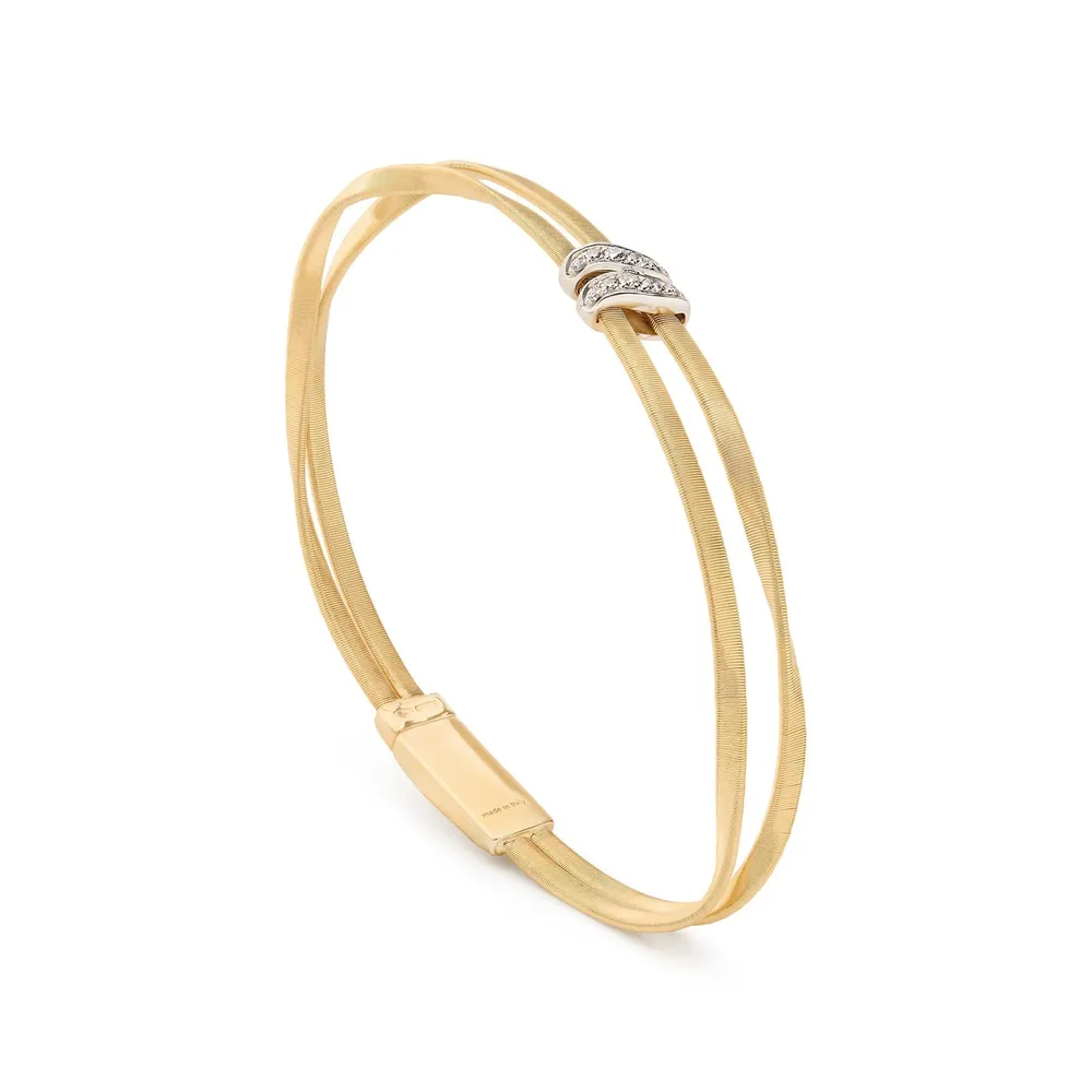 Marco Bicego 18ct Yellow Gold Marrakech Two Strand 0.86ct Diamond Bracelet