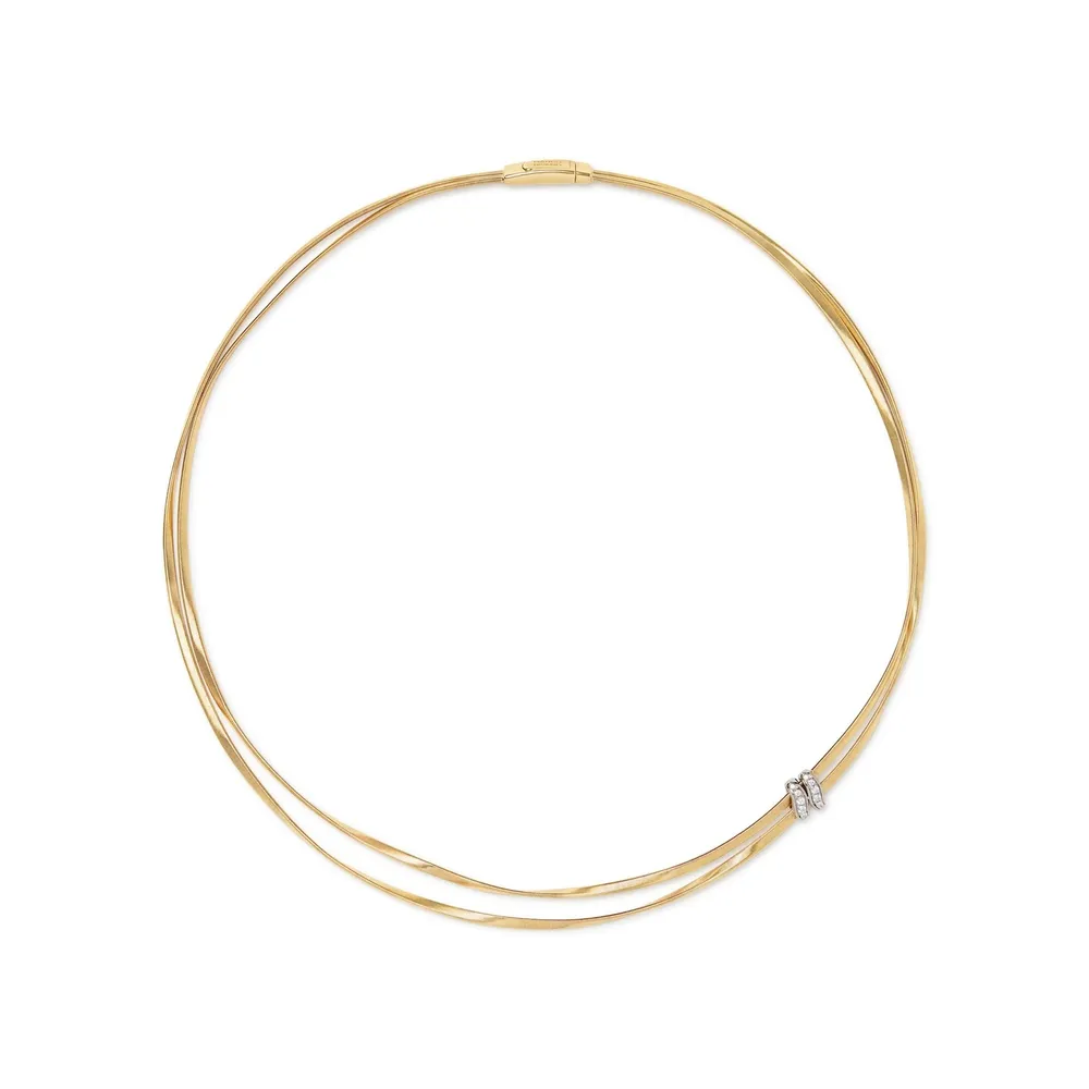 Marco Bicego 18ct Yellow Gold Marrakech Two Strand 0.86ct Diamond Necklace