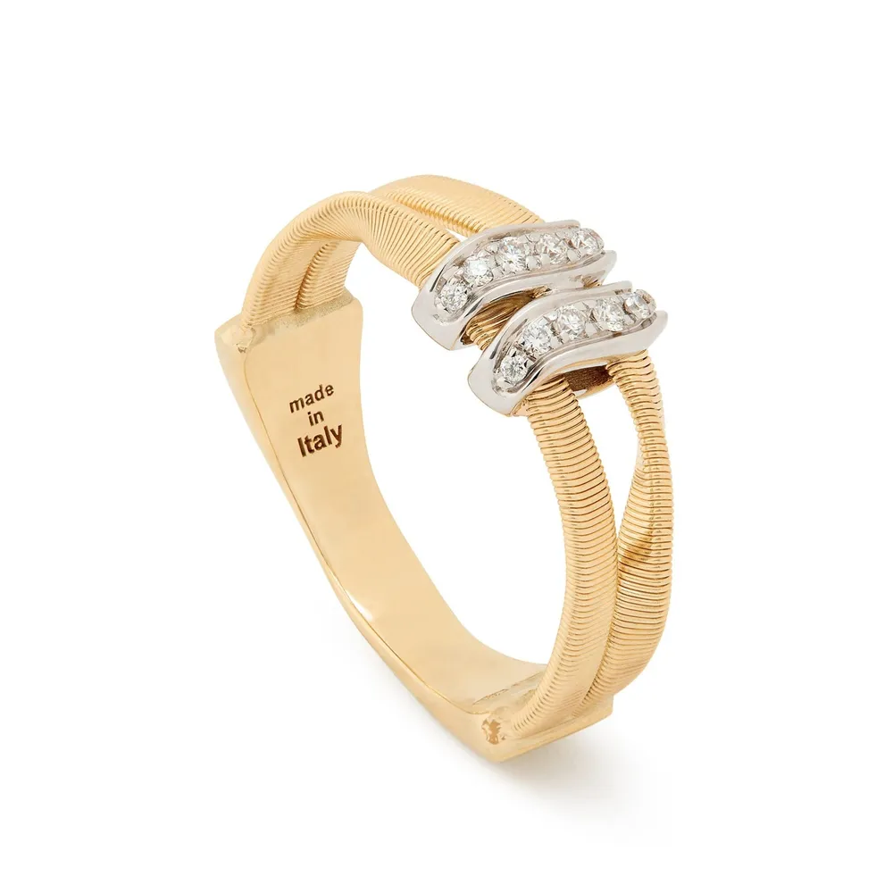 Marco Bicego 18ct Yellow Gold Marrakech Two Strand 0.86ct Diamond Ring