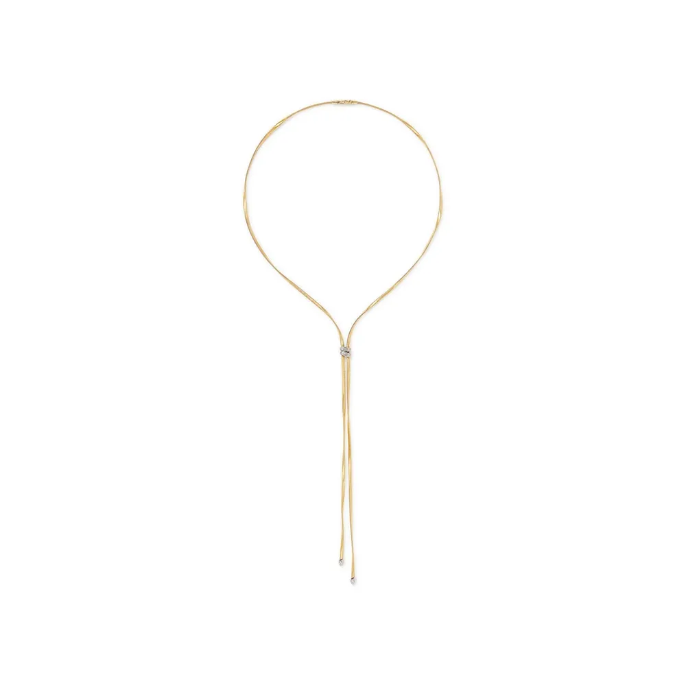 Marco Bicego 18ct Yellow Gold Marrkech Diamond 2 Strand Lariat Necklace
