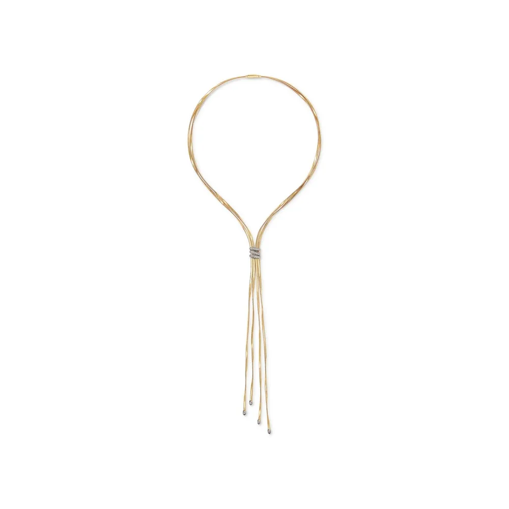 Marco Bicego 18ct Yellow Gold Marrkech Diamond 4 Strand Lariat Necklace