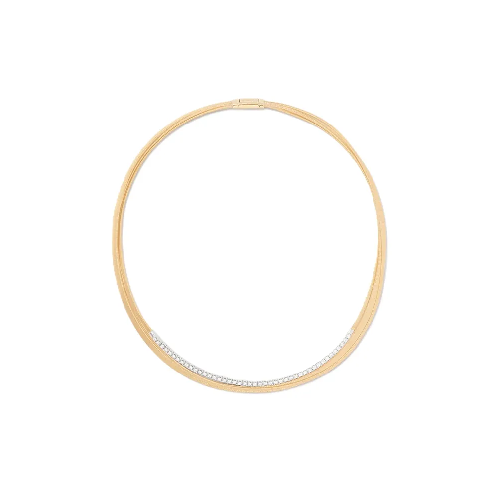 Marco Bicego 18ct Yellow Gold Masai Multi Strand Diamond Tennis Necklace