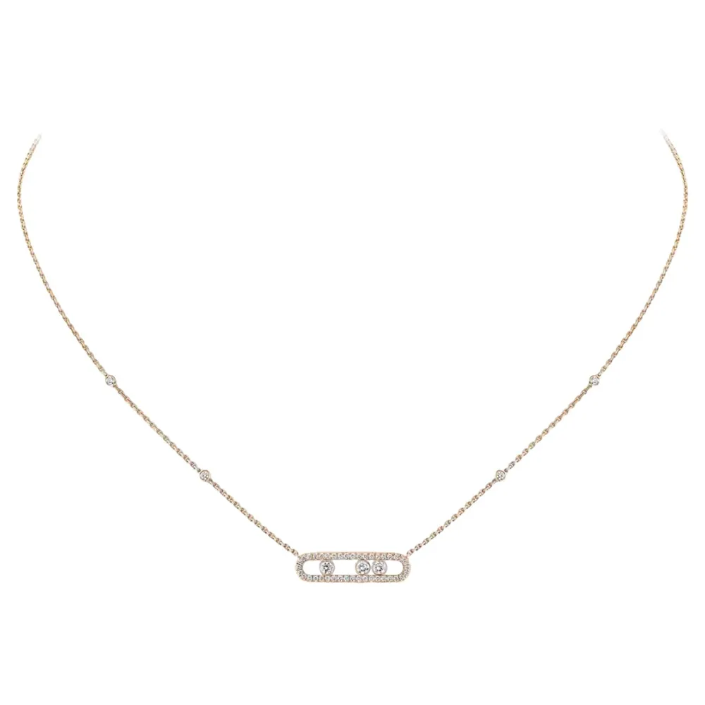 Messika 18ct Rose Gold Baby Move Pavé 0.35ct Diamond Necklace