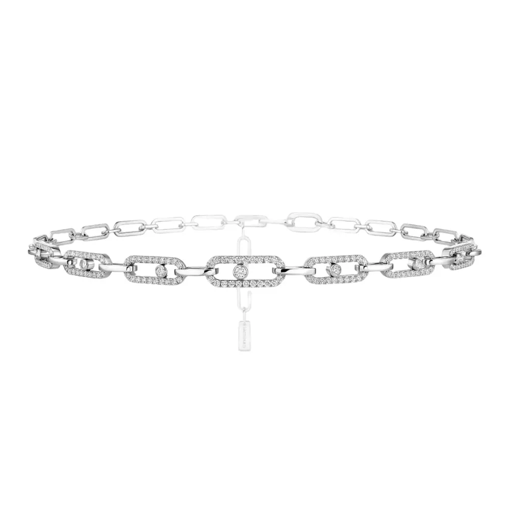 Messika 18ct White Gold Move Multi Link 1.70ct Diamond Choker Necklace