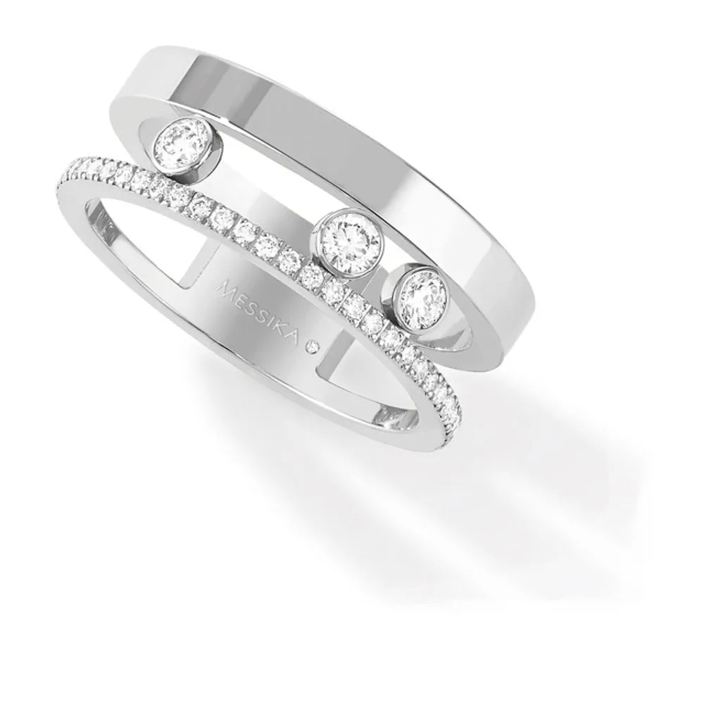 Messika 18ct White Gold Move Romane 0.31cttw Diamond Set Ring