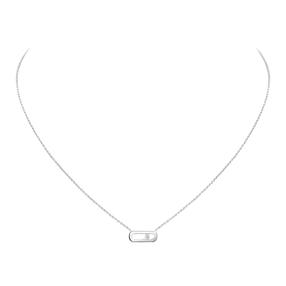 Messika 18ct White Gold Move Uno 0.02ct Diamond Necklace