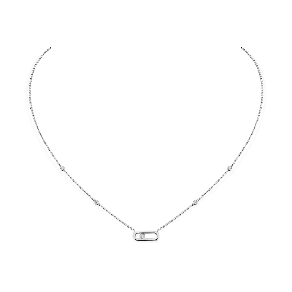 Messika 18ct White Gold Move Uno 0.10cttw Diamond Necklace