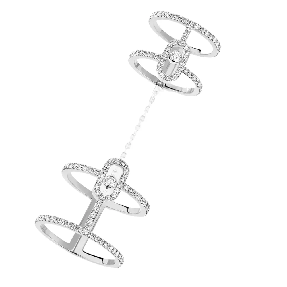 Messika 18ct White Gold Move Uno Double 0.95ct Diamond Ring