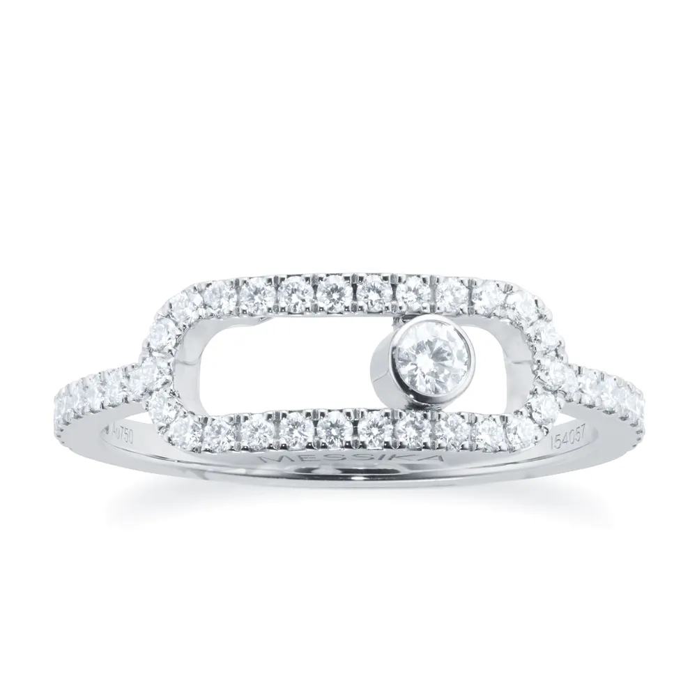Messika 18ct White Gold Move Uno Pavé Ring