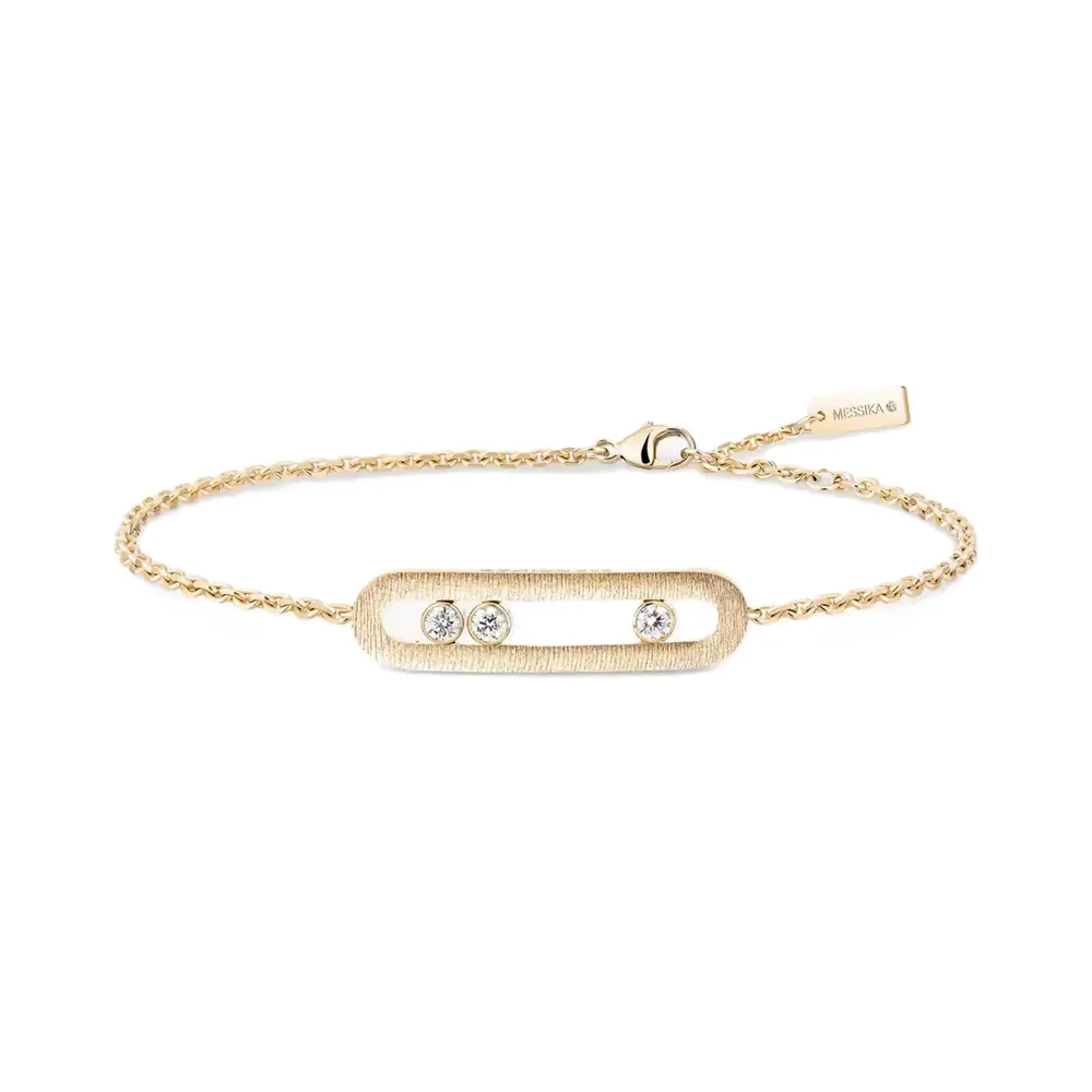 Messika 18ct Yellow Gold Move Classique Ciselé 0.20ct Diamond Bracelet