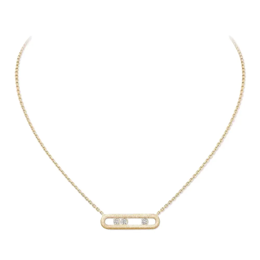 Messika 18ct Yellow Gold Move Classique Ciselé 0.20ct Diamond Necklace