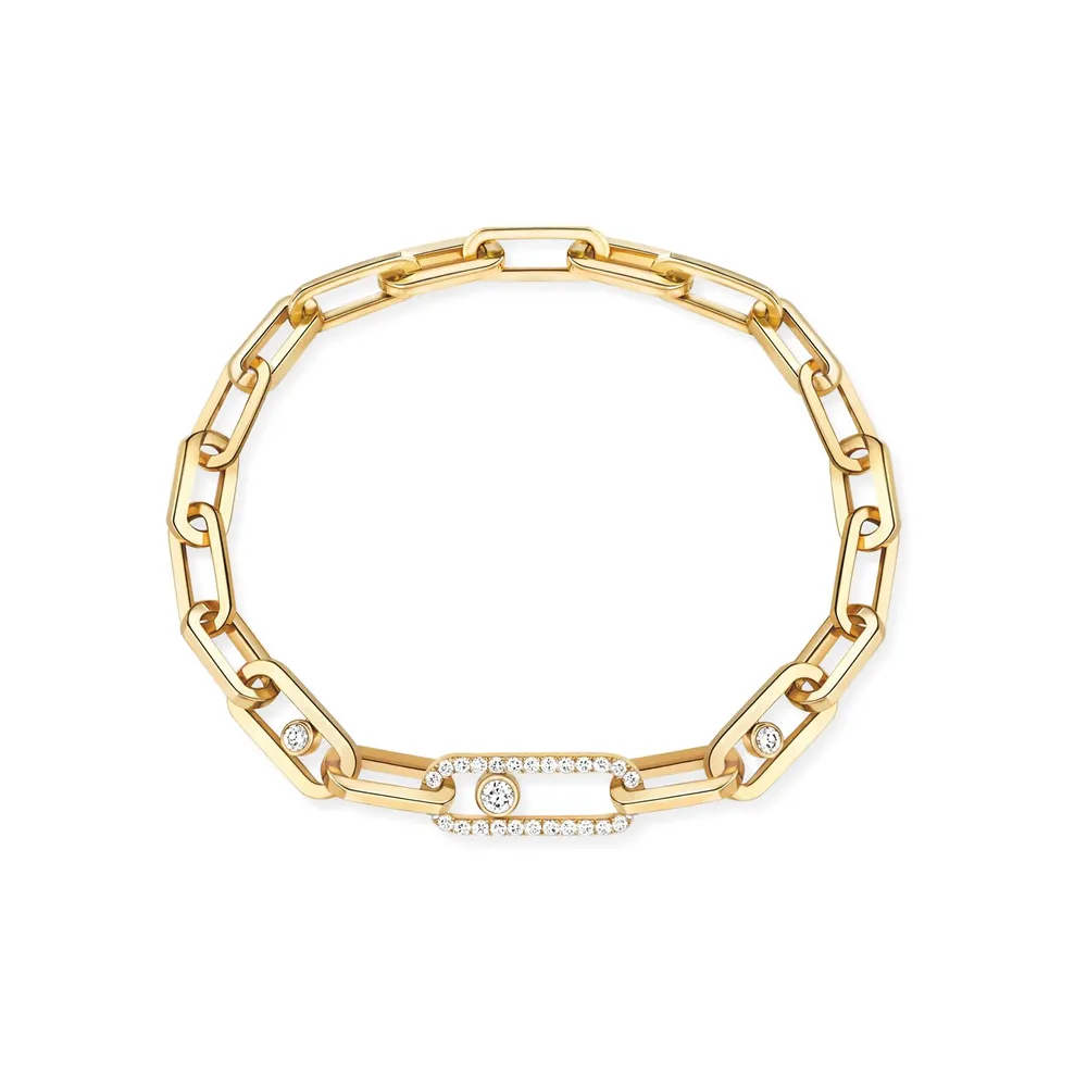 Messika 18ct Yellow Gold Move Link 1.03ct Diamond Bracelet