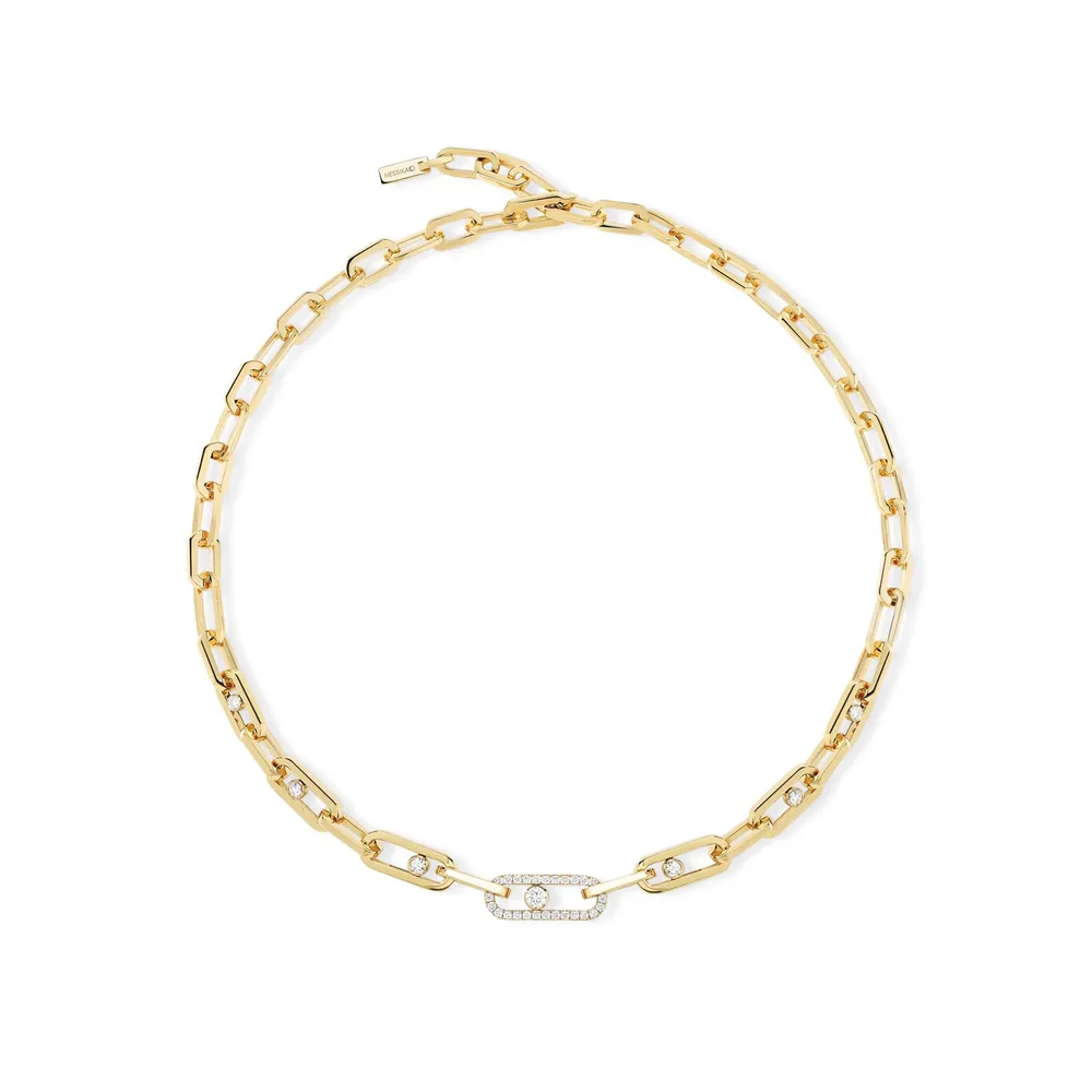 Messika 18ct Yellow Gold Move Link 1.10ct Diamond Necklace