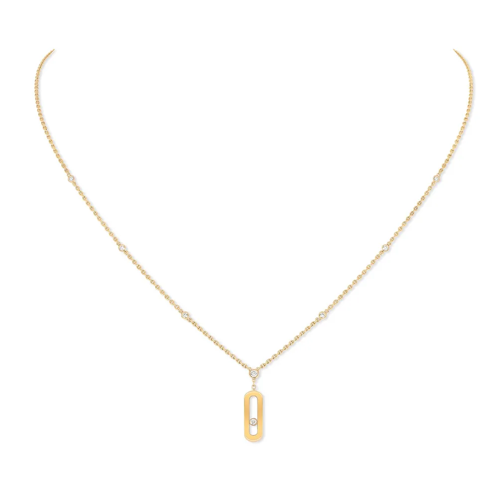 Messika 18ct Yellow Gold Move Uno 0.13ct Diamond Long Necklace