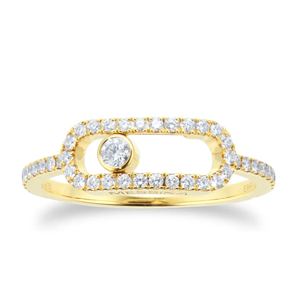 Messika 18ct Yellow Gold Move Uno 0.31cttw Pave Diamond Ring