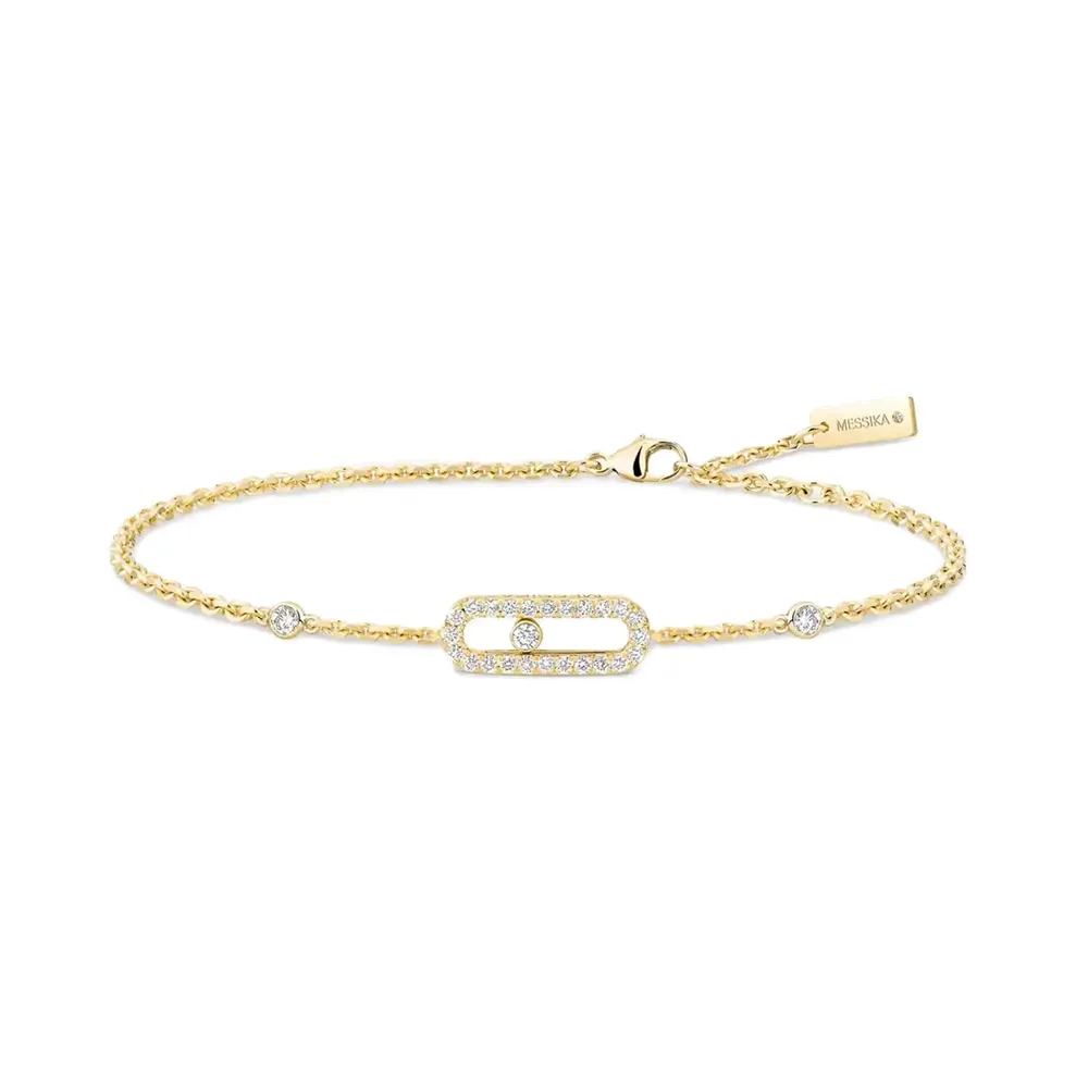 Messika 18ct Yellow Gold Move Uno Pavé 0.20ct Diamond Bracelet
