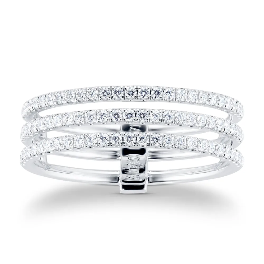 Messika Gatsby Three Row Diamond Ring In 18ct White Gold