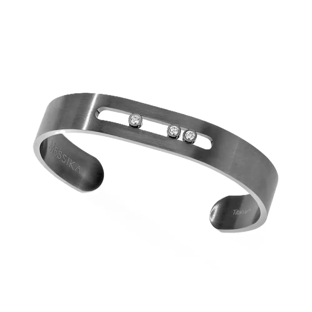 Messika Move Titanium Graphite Titanium 0.25ct Diamond Bangle