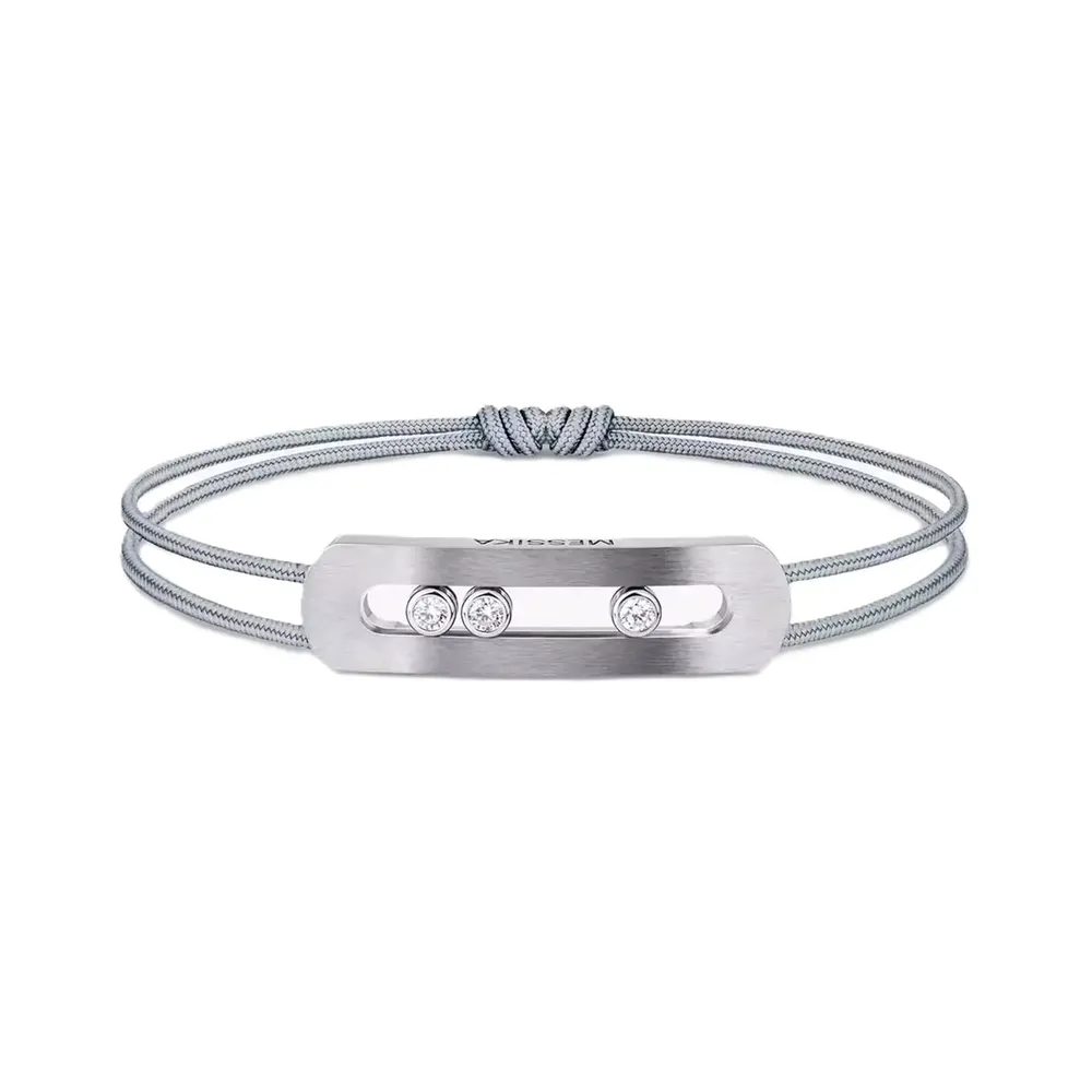 Messika Move Titanium Natural Titanium 0.24ct Diamond Cord Bracelet