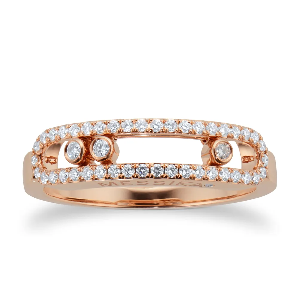 Messika Move Uno Pave Set Diamond Ring In 18ct Rose Gold