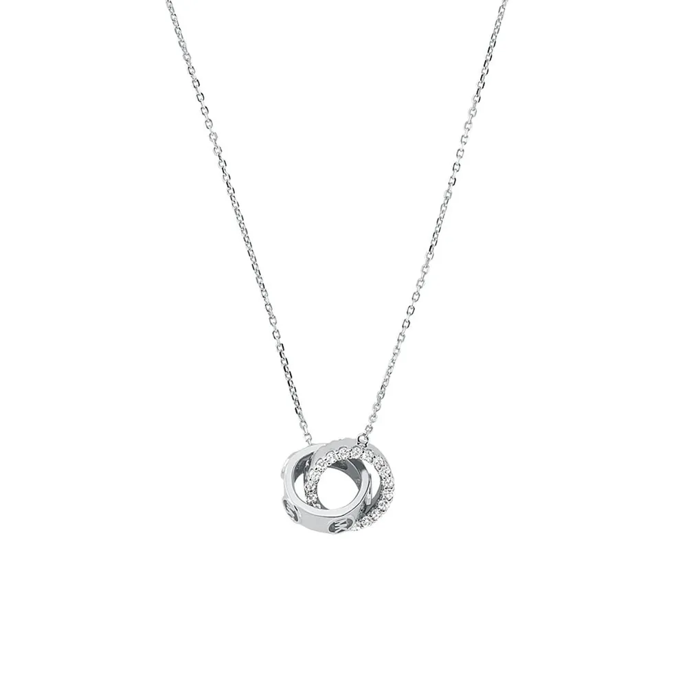 Michael Kors Sterling Silver Cubic Zirconia Ring Necklace
