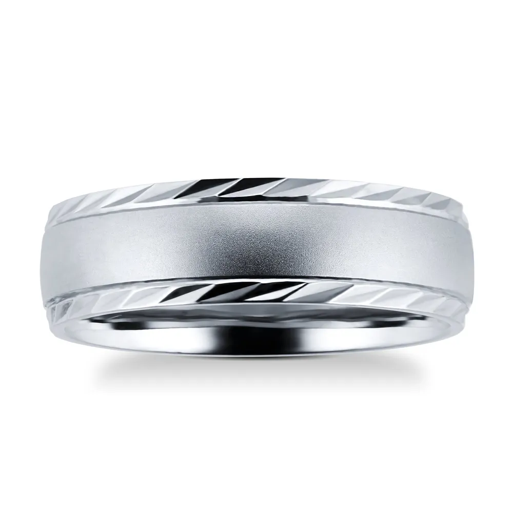 Palladium 500 6mm Fancy Gents Ring