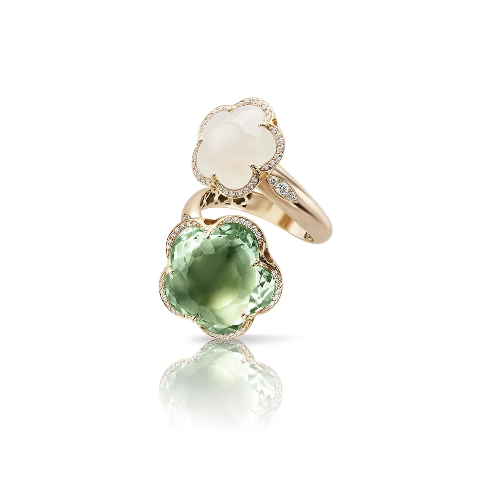 Pasquale Bruni Bon Ton Dolce Vita Contrarié Ring in 18ct Rose Gold with Prasiolite