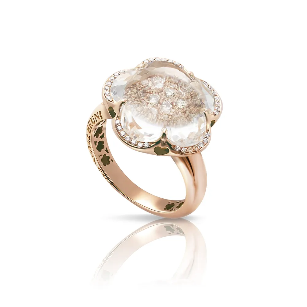 Pasquale Bruni Bon Ton Ring in 18ct Rose Gold with Rock Crystal