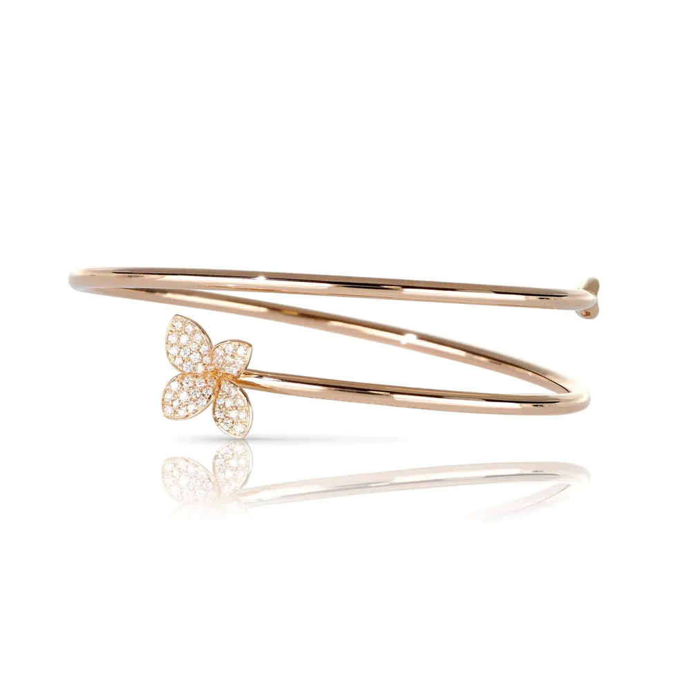 Pasquale Bruni Petit Garden Bracelet In 18ct Rose Gold With White Diamonds - Size Small