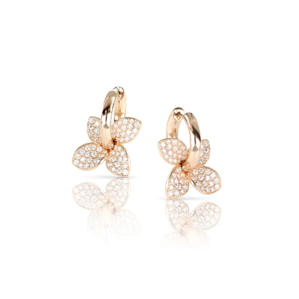 Pasquale Bruni Petit Garden Stud Earrings In 18ct Rose Gold With White Diamonds