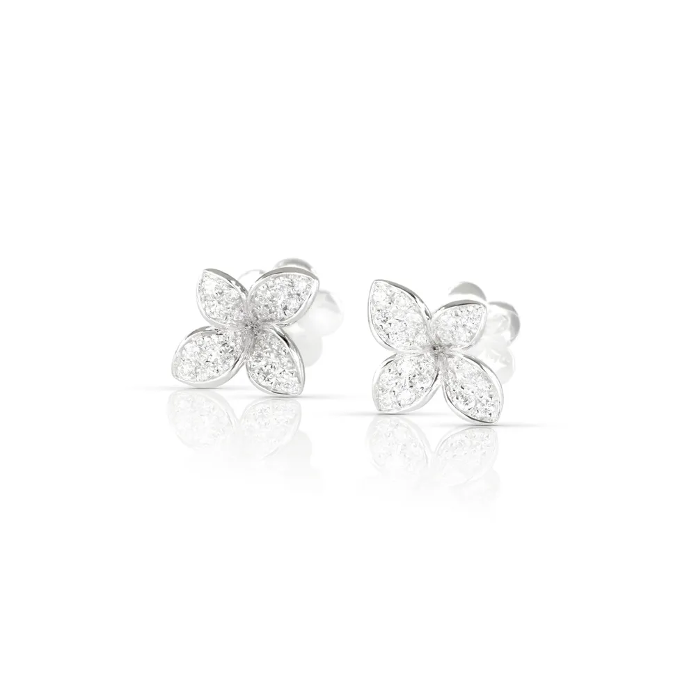 Pasquale Bruni Petit Garden Stud Earrings In 18ct White Gold With White Diamonds