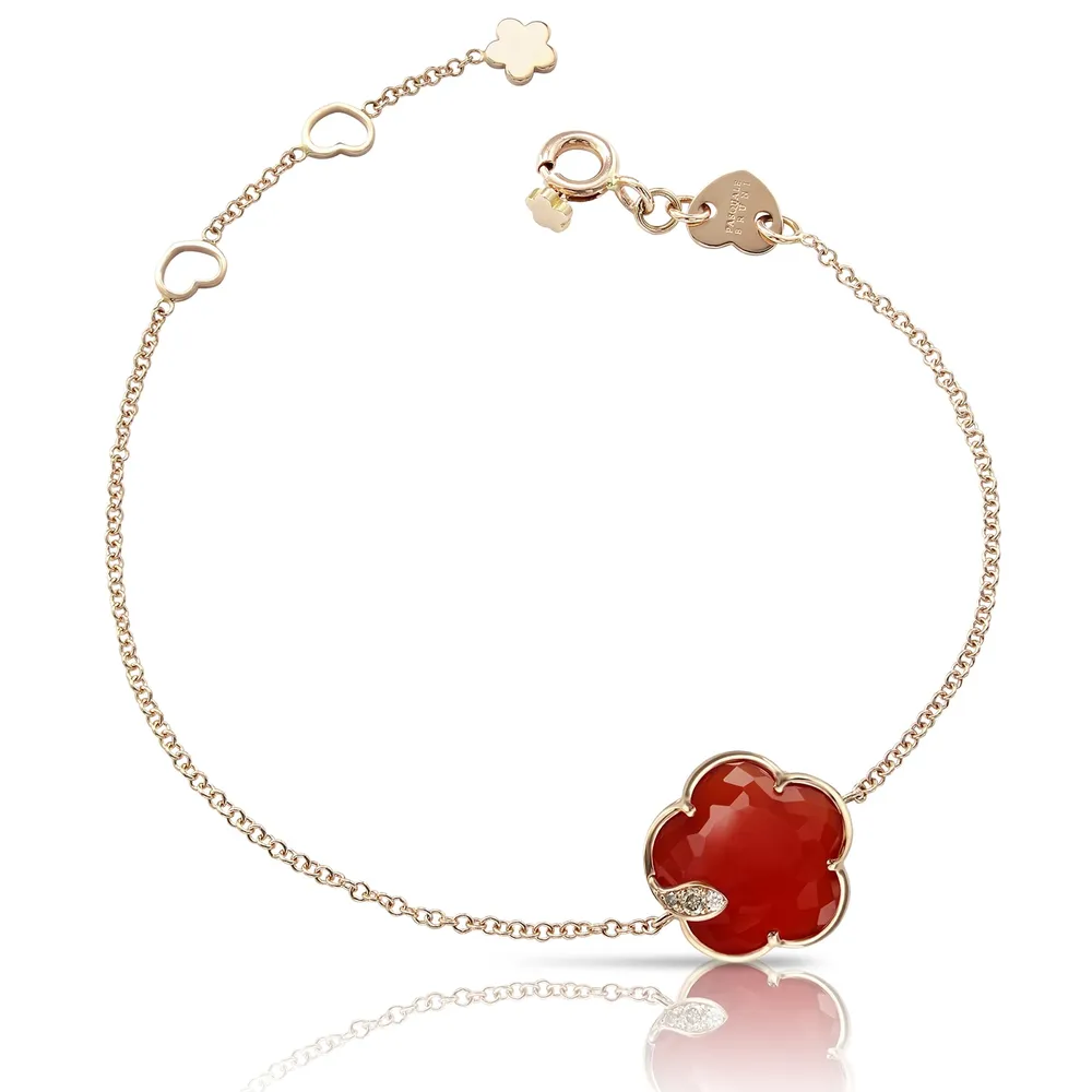 Pasquale Bruni Petit Joli Bracelet in 18ct Rose Gold with Carnelian and Diamonds