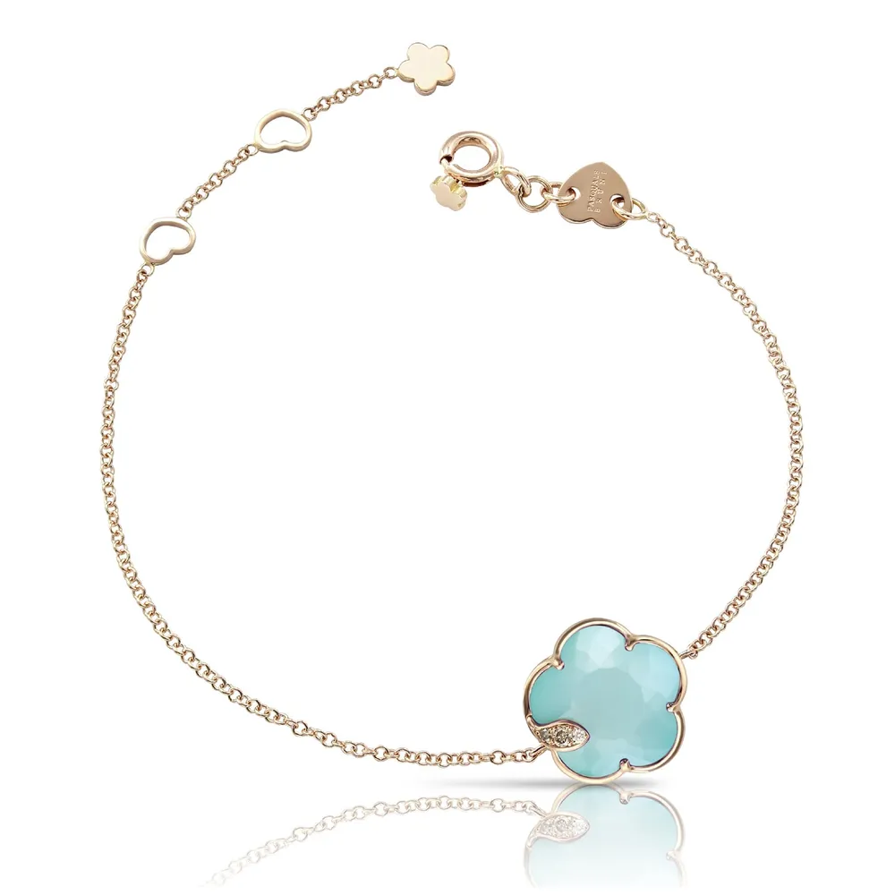 Pasquale Bruni Ton Joli Bracelet in 18ct Rose Gold with Sea Moon gem and Diamonds