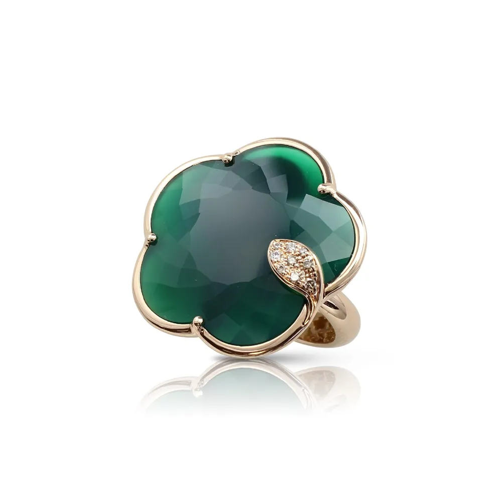 Pasquale Bruni Ton Joli Ring in 18ct Rose Gold with Green Agate