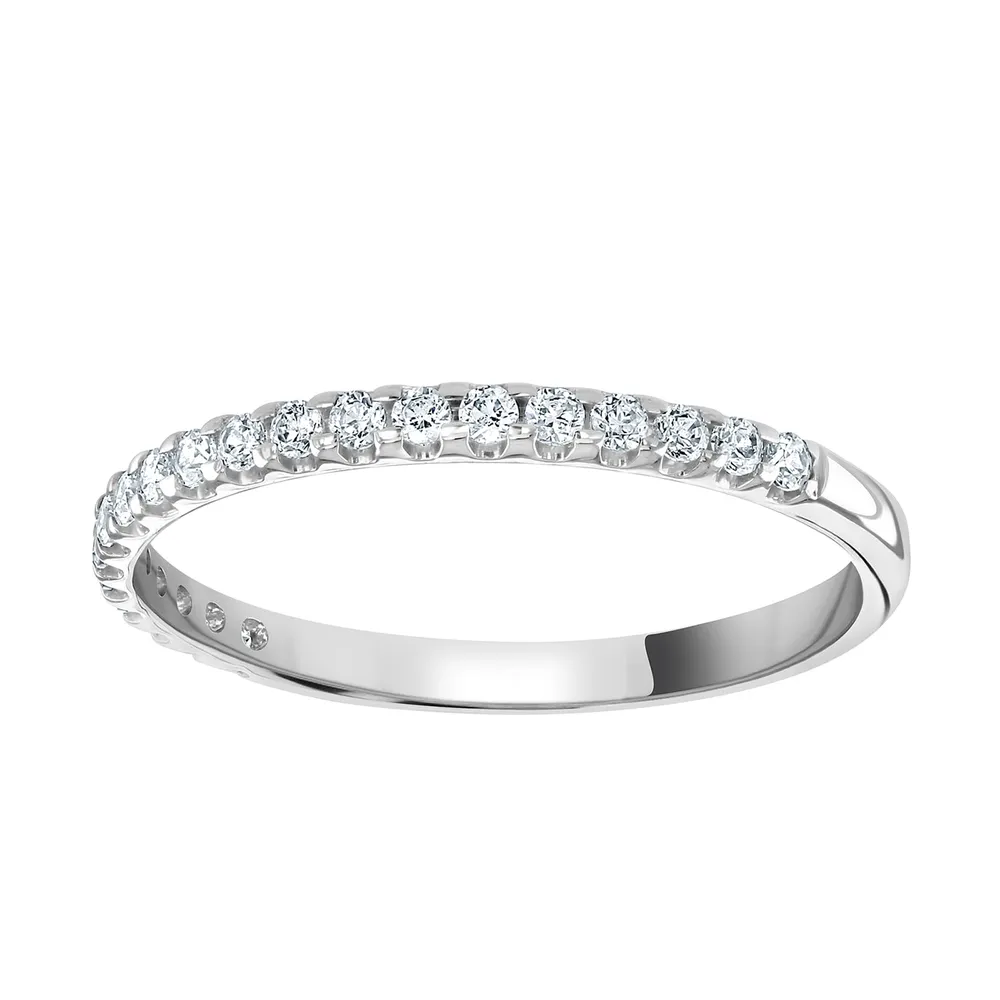 Platinum 0.20 Carat Round Brilliant Cut Claw Set Half Eternity Ring