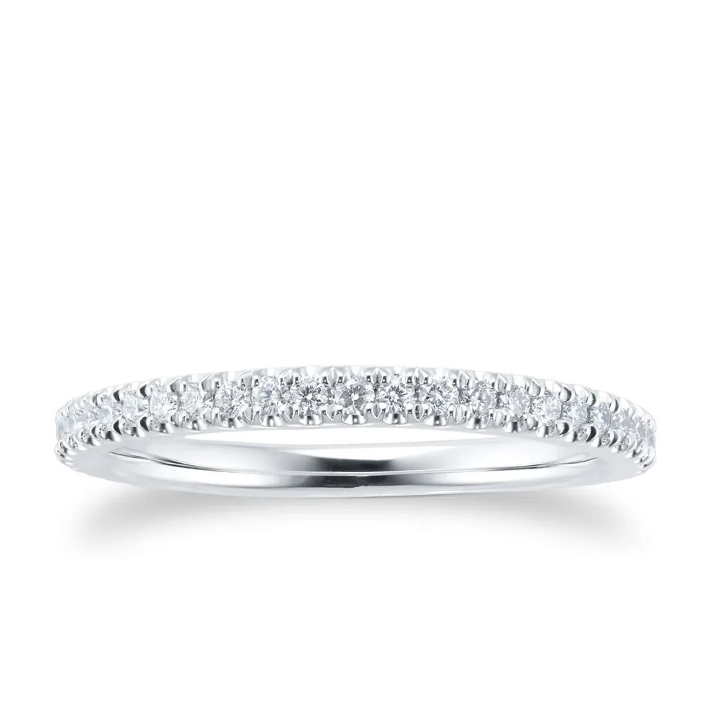 Platinum 0.25ct Diamond Claw Stacker Eternity Ring