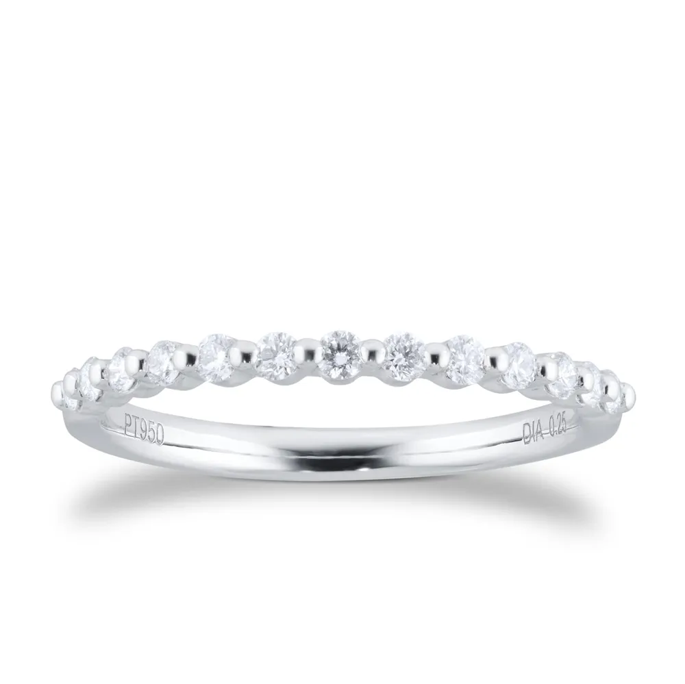 Platinum 0.25cttw Diamond Stacker Eternity Ring - RingSize O