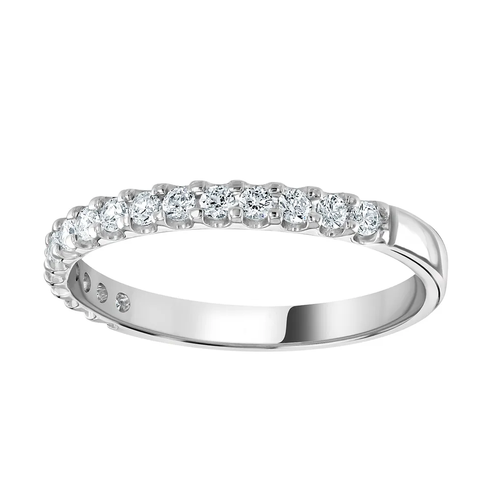 Platinum 0.30 Carat Round Brilliant Cut Claw Set Half Eternity Ring