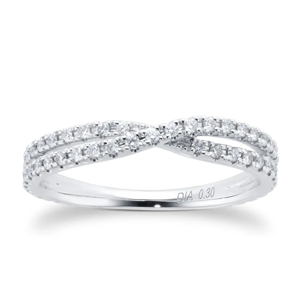 Platinum 0.30cttw Twist Diamond Eternity Ring