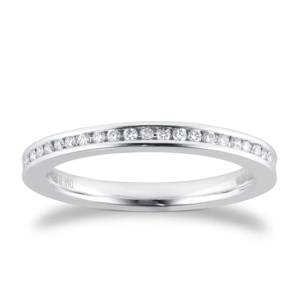 Platinum 0.33cttw Channel Set Brilliant Cut Diamond Full Eternity Ring