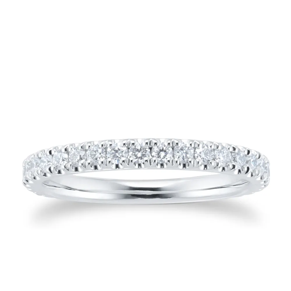 Platinum 0.50ct Diamond Claw Set Eternity Ring