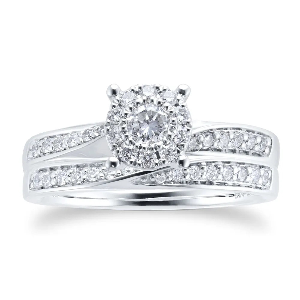 Platinum 0.50ct Diamond Multi Stone Bridal Set