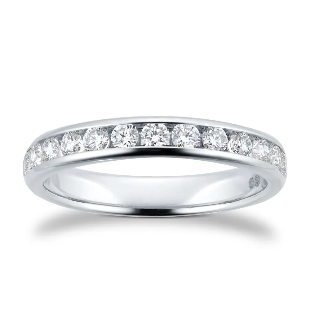 Platinum 0.50cttw Brilliant Cut Diamond Channel Set Eternity Ring