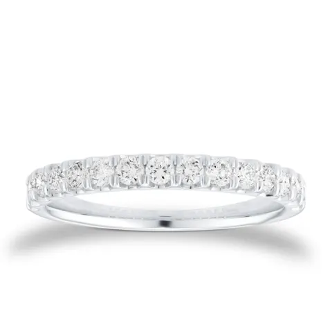 Goldsmiths Platinum 0.50cttw Brilliant Cut Diamond Half Eternity Ring