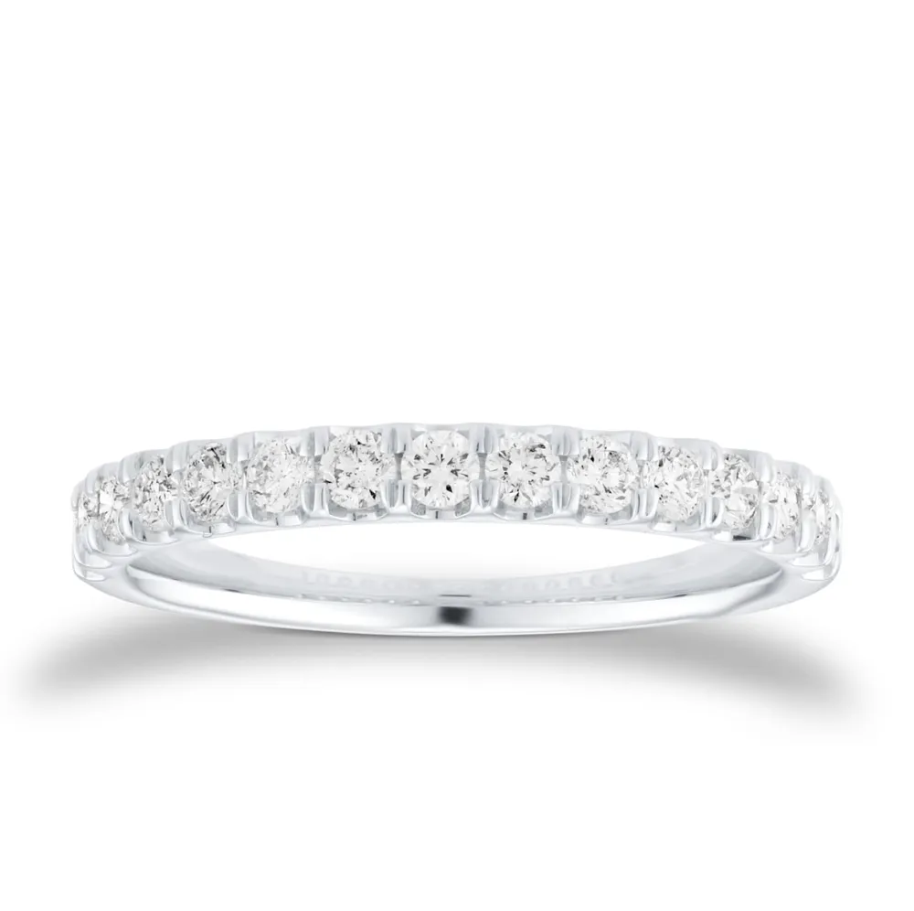 Platinum 0.50cttw Brilliant Cut Diamond Half Eternity Ring