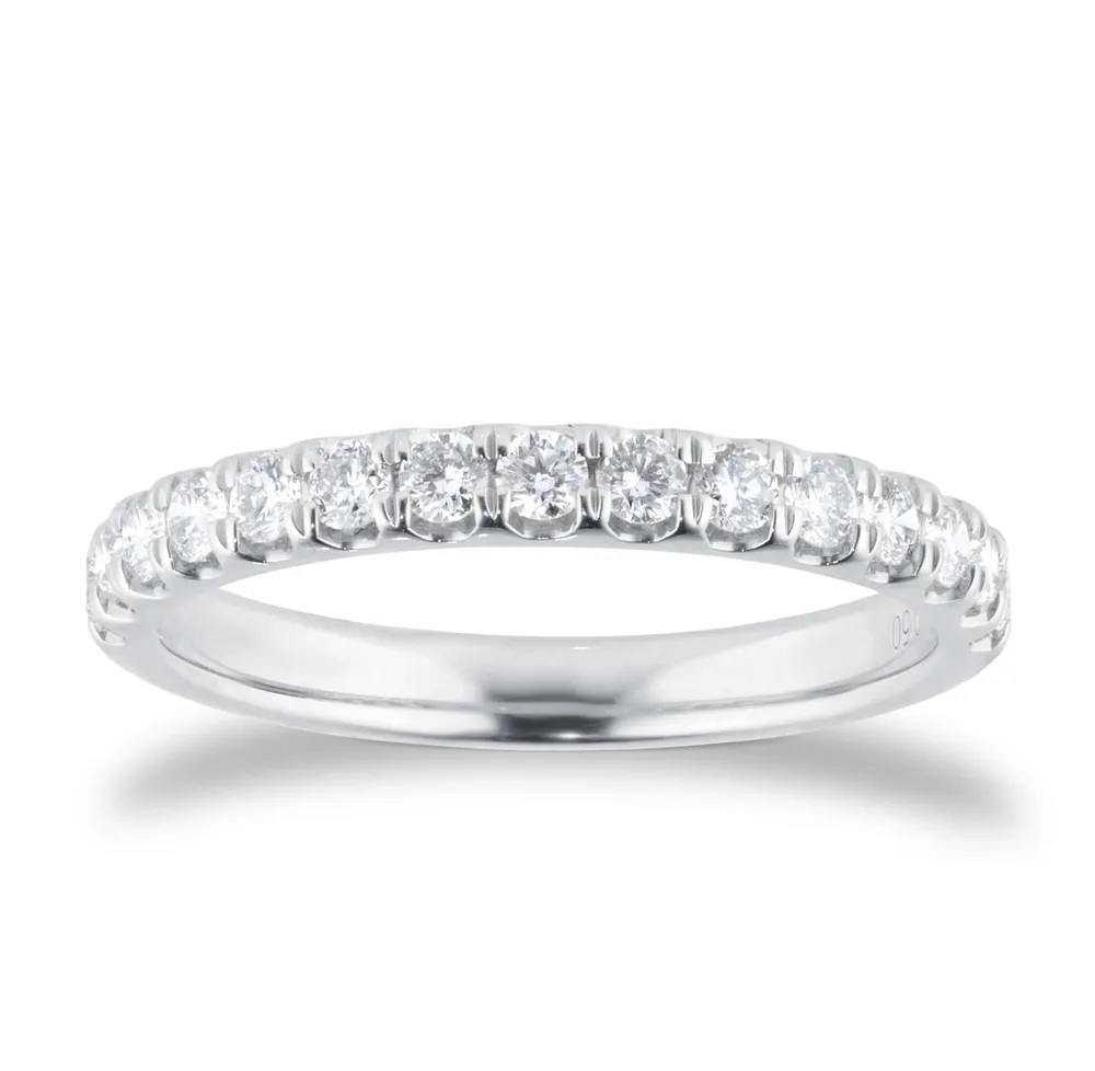 Platinum 0.50cttw Claw Set Diamond Eternity Ring