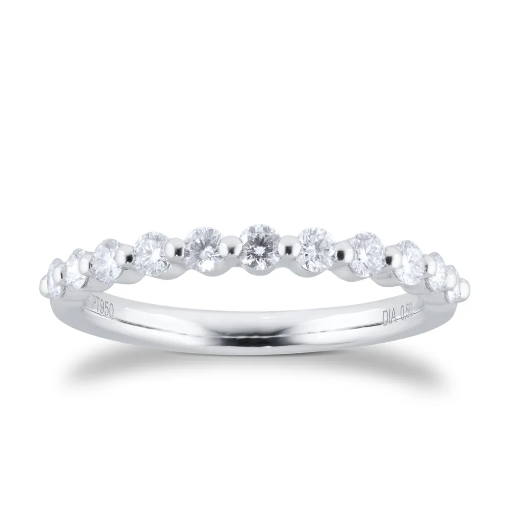 Platinum 0.50cttw Diamond Stacker Eternity Ring - RingSize J