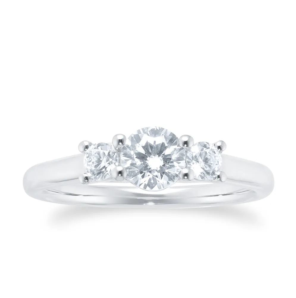 Platinum 0.70ct Diamond 3 Stone Engagement Ring