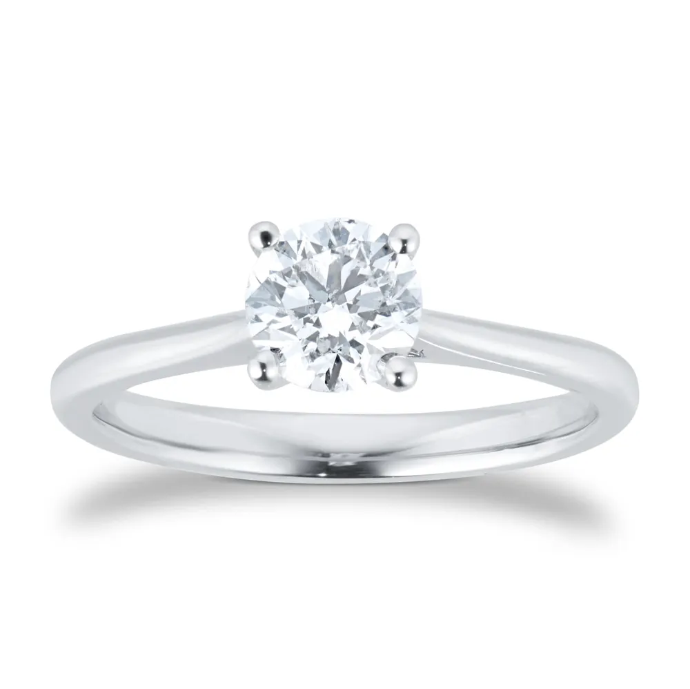 Platinum 0.70ct Solitaire Diamond Engagment Ring